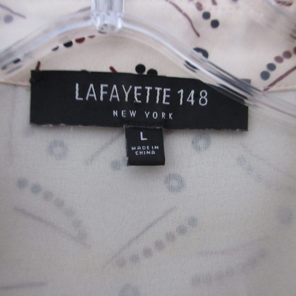 Lafayette 148 New York Top Large Silk Button‎ Julianne Printed Button Up Career - Picture 4 of 11